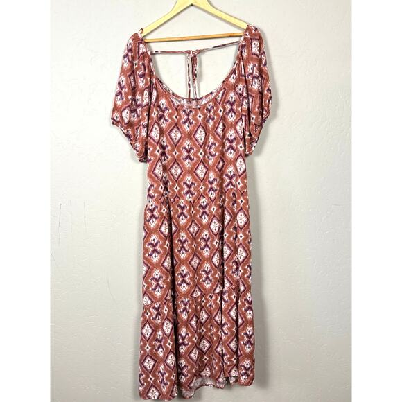 Knox Rose NWT Women's Size XXL Boho Midi Dress Artsy Cottagecore Summer - Picture 4 of 11